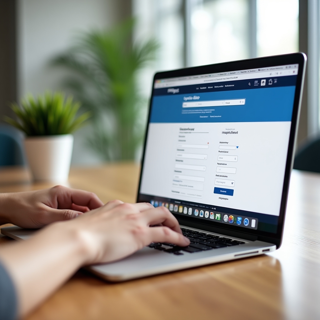 Laptop screen showing a French government administrative portal