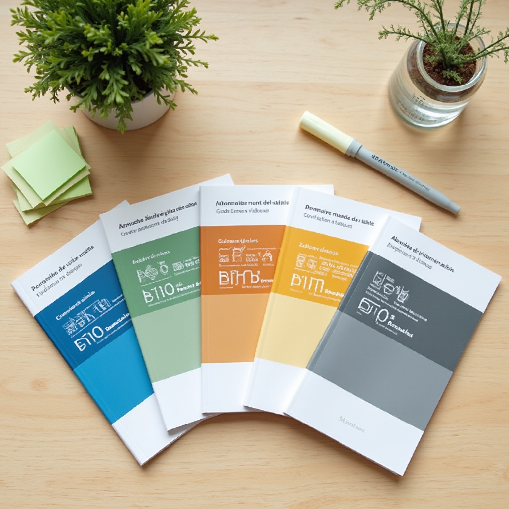 Printed step-by-step administrative guides laid out on a desk